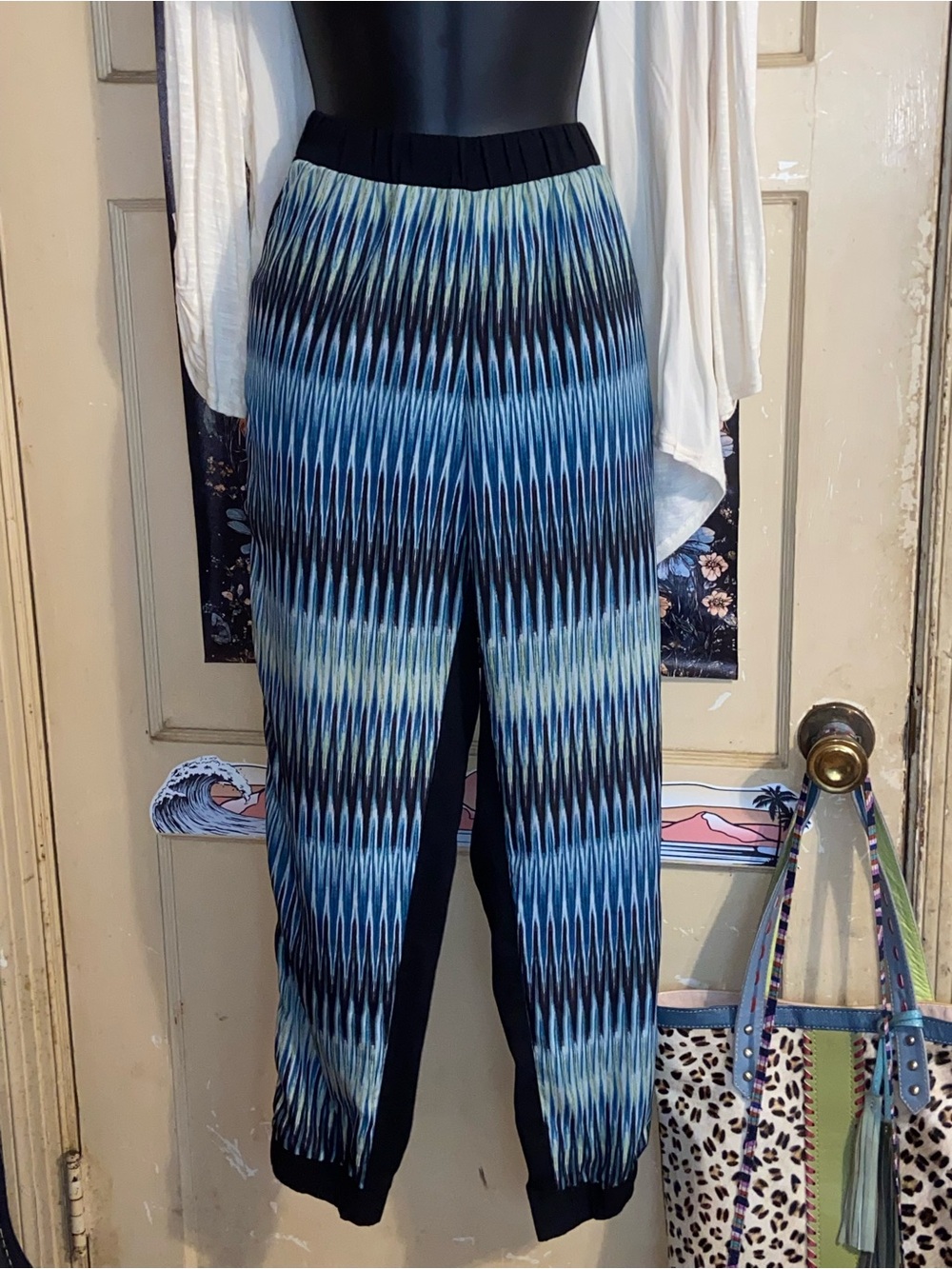 SEMI SHEER BLUE JOGGERS Bisou Bisou Black Back